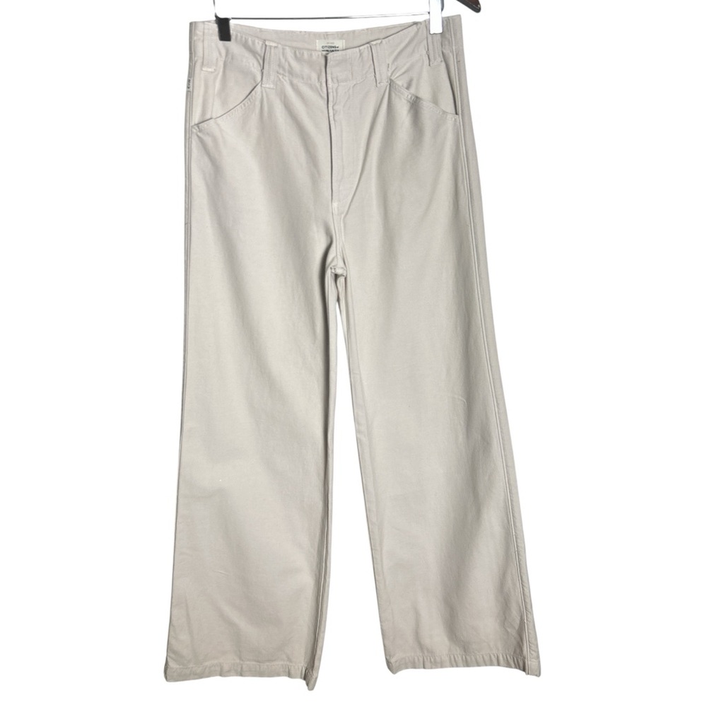 Citizens Of Humanity Wide Leg Trousers in Light Beige
